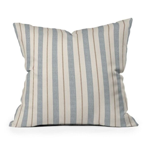 Deny Designs Other - Deny Designs - 18" x 18" Little Arrow Design Co. Ivy Stripes Outd Cream/Blue